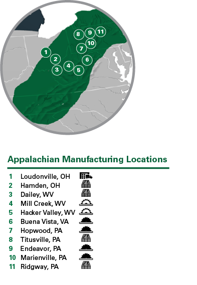 NWH Manufacturing Map - Appalachian Region
