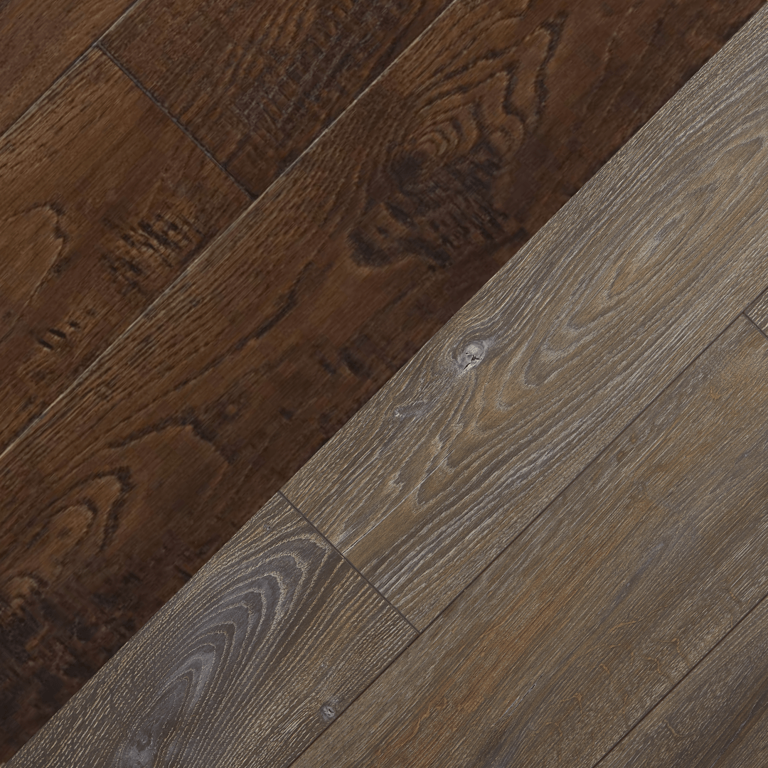 Comparison Swatches - Hardwood vs Luxury Vinyl Plank (LVP) Flooring